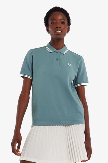 Grey Blue Fred Perry G3600 Women's Polo Shirts | PH 1959YXFU